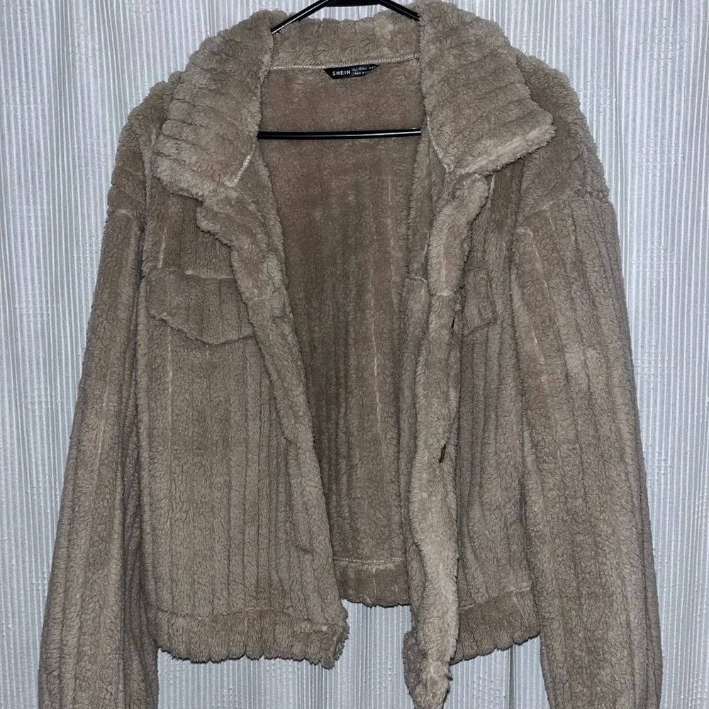 SHEIN Apricot Teddy Drop Shoulder Women Fall Jacket - Picture 3 of 4
